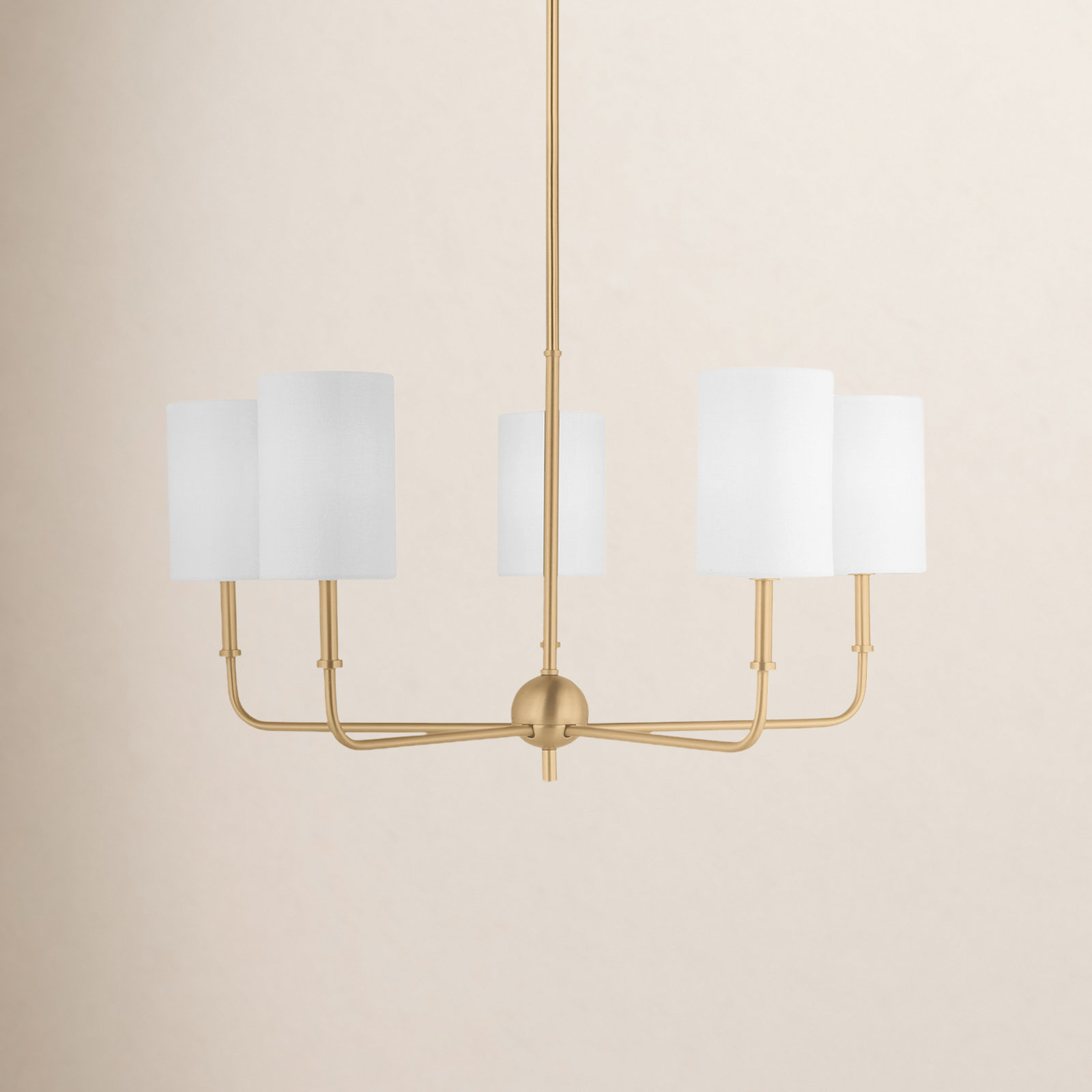 Rowley 5-Light Chandelier, Satin Brass