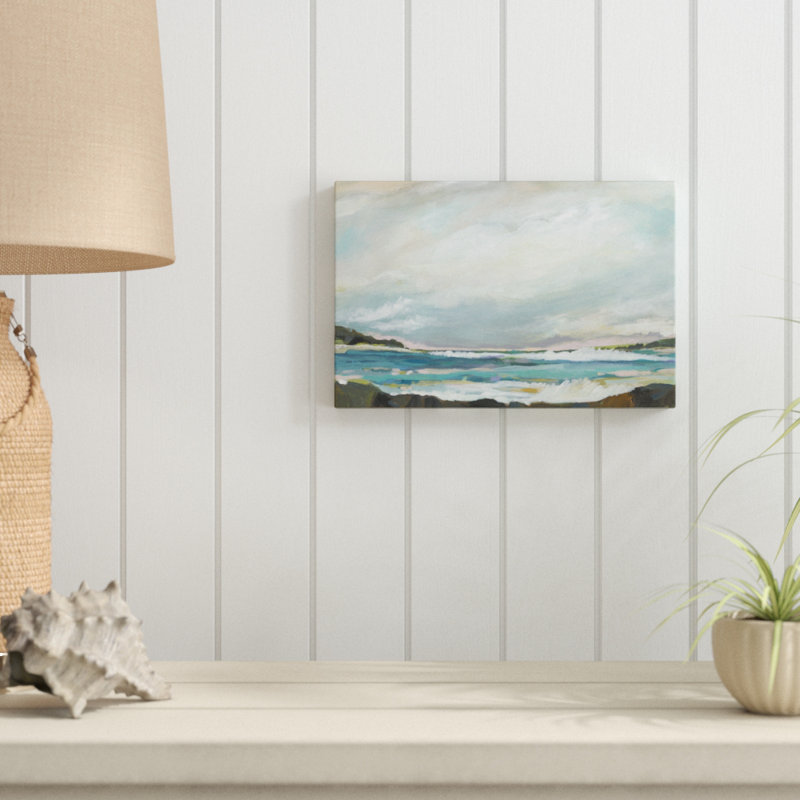 «Seaside View III», peinture sur toile, H 8 po x l 12 po