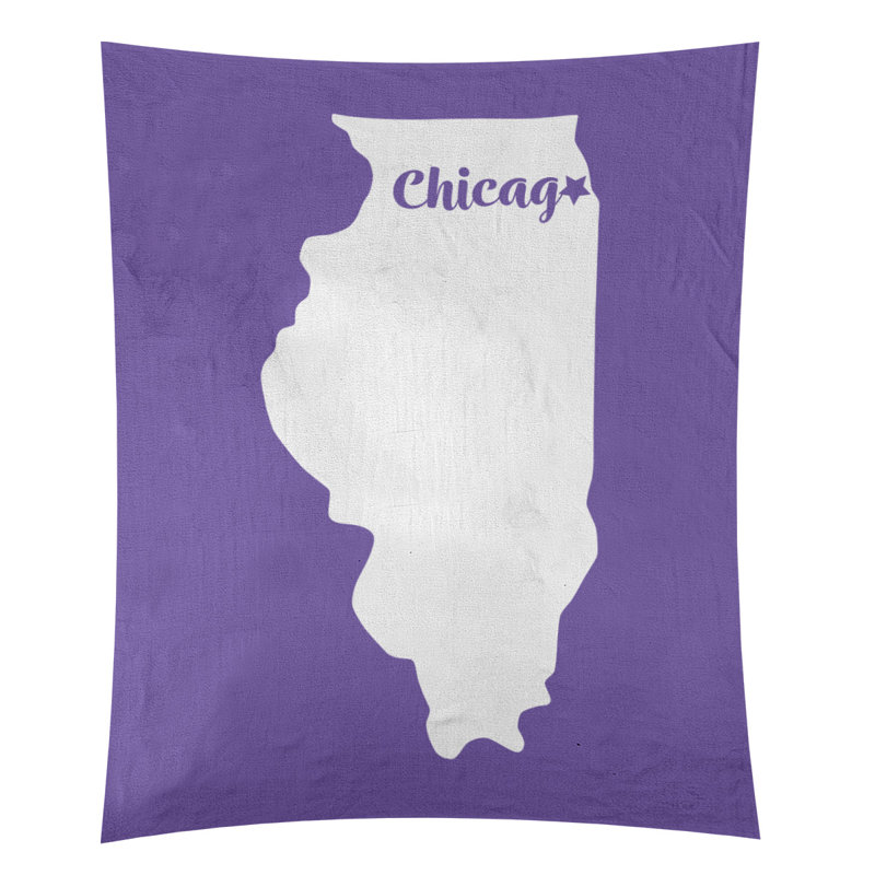 Tapisserie de Chicago, Illinois, H 27,5 po x l 37,5 po, Mauve