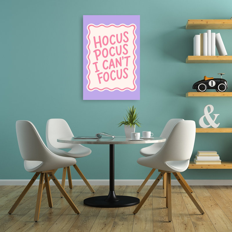 Hocus Pocus Can'T Focus Modern Playful Whimsical Wall Art Print 1 Piece Wrapped Canvas Wall Art, 91.44cm H x 60.96cm W