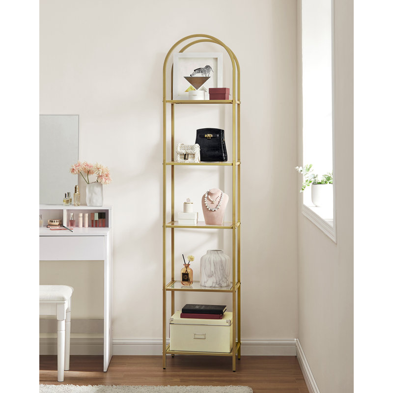 Tellisford 40cm W Steel Shelving Unit, Gold