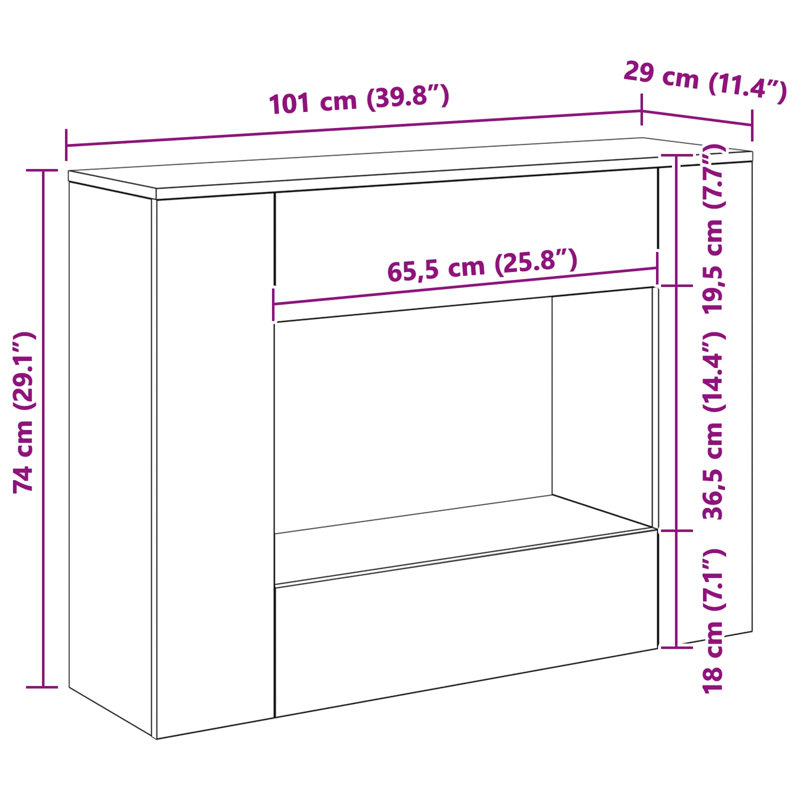 Console Table, White, White, White, 74cm H x 101cm W x 29cm D