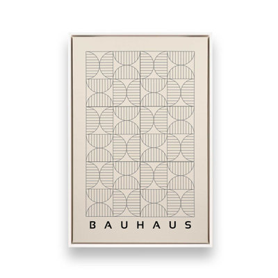 Bauhaus Minimalist Grid Motif Rolled Canvas 30 x 20