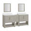Meuble-lavabo double 73 po avec plateau intégré et lavabo avec miroirs Stovall-1218048402
