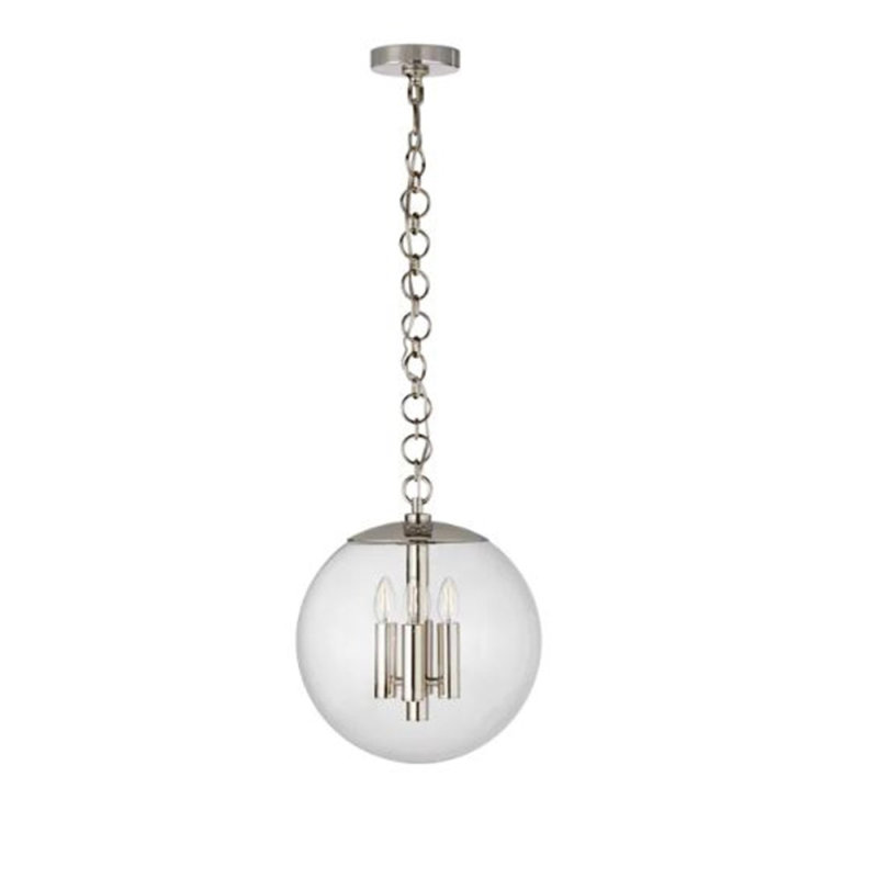Lustre à intensité variable Light Turenne, Nickel poli, Couleurs mélangées, 38" Width x 40" Height