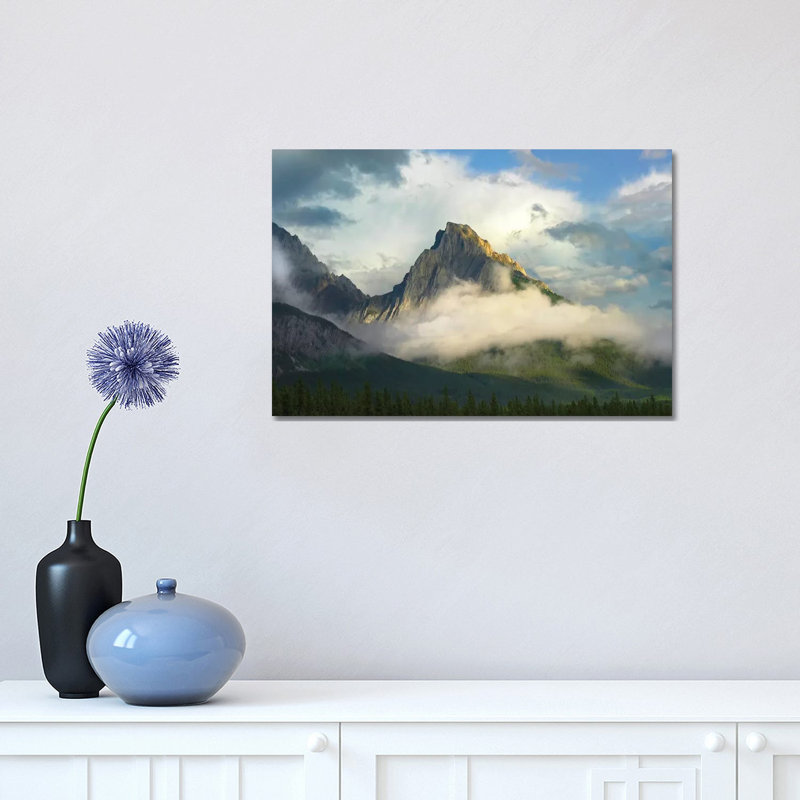 Opal Range Surrounded By Fog, Kananaskis Country by Tim Fitzharris - Wrapped Canvas Print, 30.48 cm H x 45.72 cm W