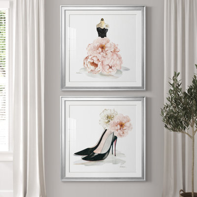 «Floral Gown» - ensemble de 2 reproductions d'art