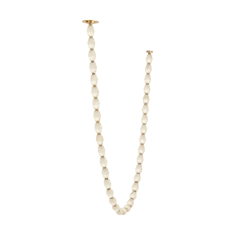 Sean Lavin Collier 240 Chandelier in Bronze with Alabaster shade, 3000K, 121.5" H x 2" W x 2" D, Bronze