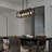 Brown 6-Light Dimmable Kitchen Island Rectangle Chandelier Lighting Fixture