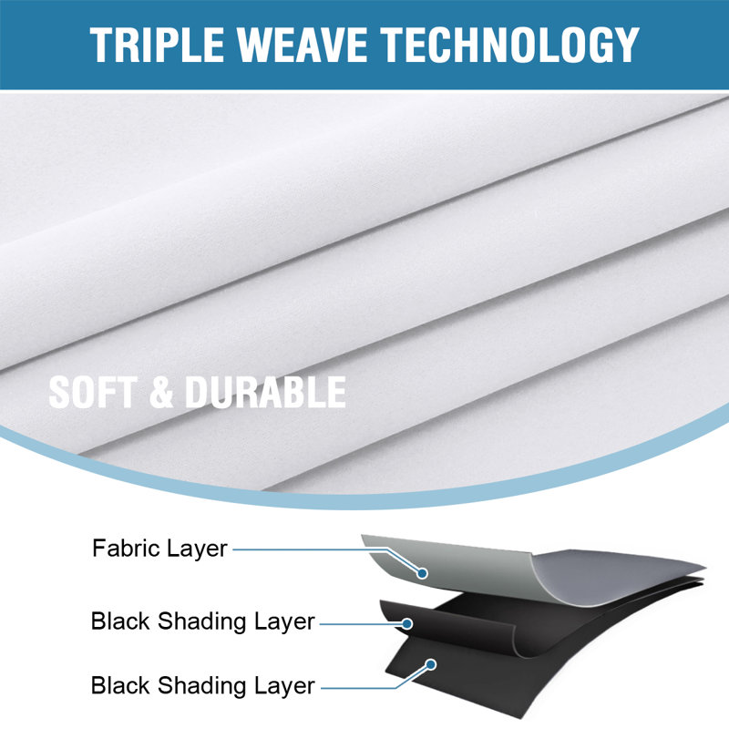 100% Blackout Curtains for Bedroom with Liner Full Room Darkening Curtains Thermal Insulated Back Tab/Rod Pocket Window Drapes for Living Room, 2 Panels