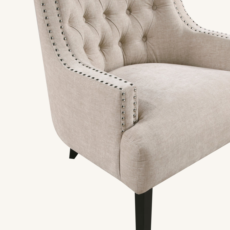 Bania 28" Modern & Contemporary Accent Chair - Chenille Accent Chair Elegant Button-Tufted Back, Dacron Wrapped Seat Cushion