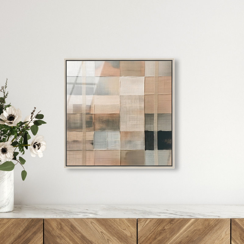 Minimalist Mesh High-Gloss Frameless Acrylic Glass Wall Art Abstract Print by Oliver Gal, Ready to Hang, 12 x 12, 17"H x 17"W
