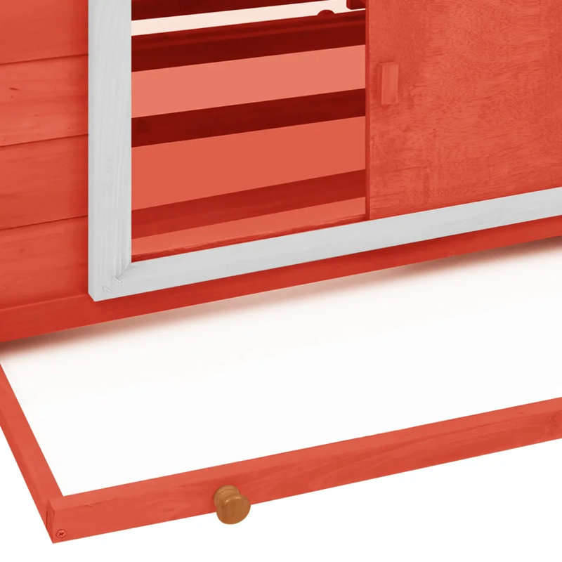 Brashear Chicken Coop 150x96x110 cm Solid Firwood, Red/White