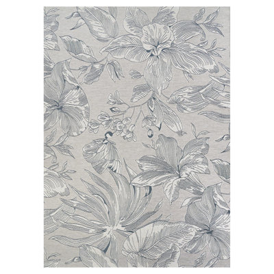 Tapis d'extérieur gris tissé à plat Dolce Performance