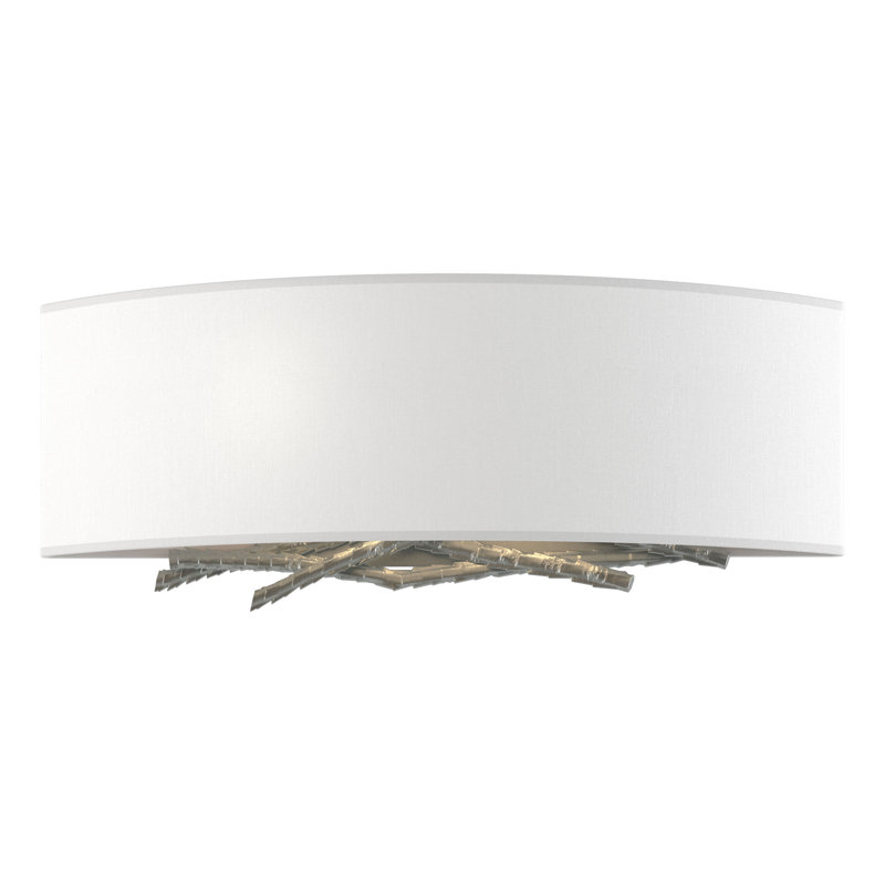 Brindille 2 - Light Flush Mounted Sconce, Natural Anna Shade, Vintage Platinum