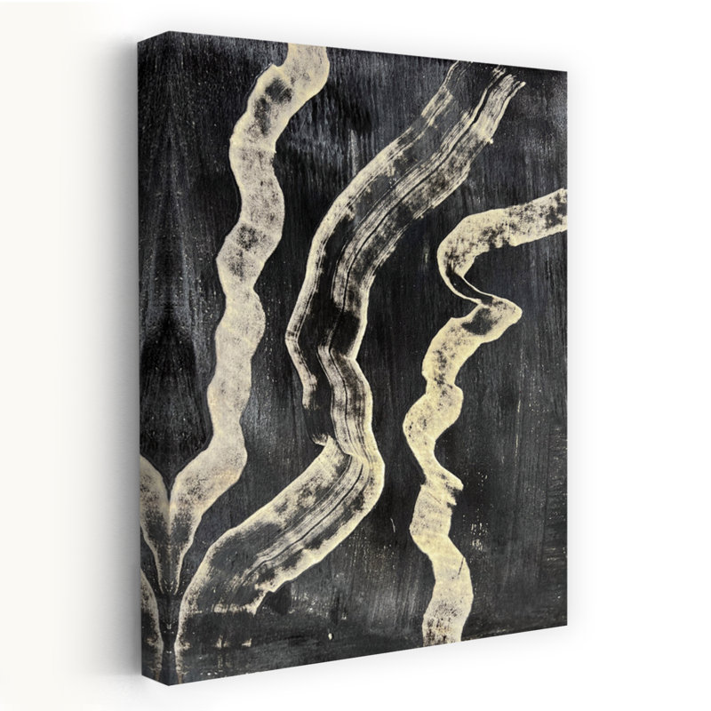 «Curvy Line», art mural contemporain abstrait, H 24 po x l 16 po