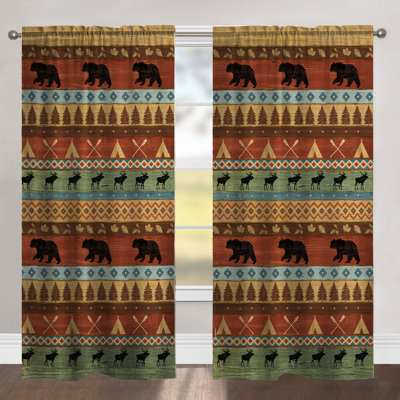 Bear Lodge Room Darkening Curtain Single Panel