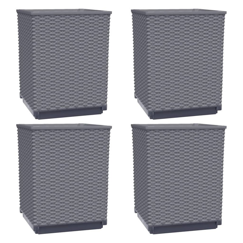 Jardinière surélevée en polypropylène 2 / 4x, Gris foncé, 4