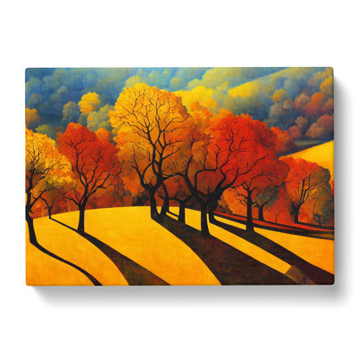 Evocative Autumn Forest - Wrapped Canvas