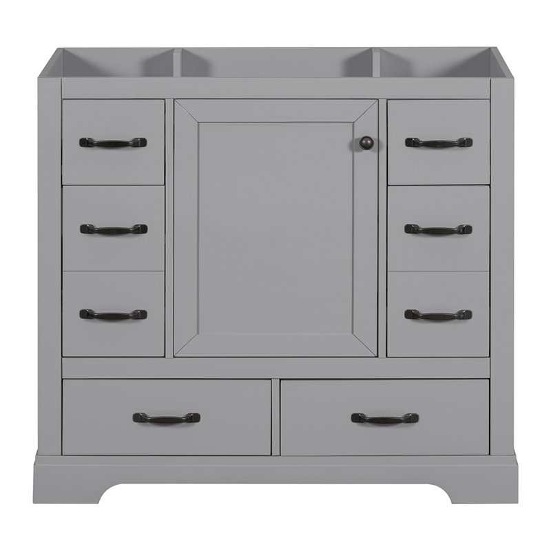 Base de meuble-lavabo simple Mushka 35,51 seulement, Noir, Gris