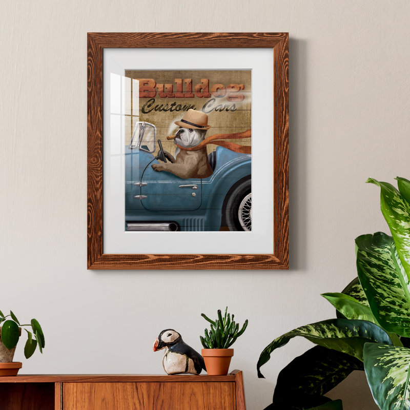 Bulldog, voitures personnalisées, cadre photo, Cadre en érable, H 20 po x l 17 po x P 1,5 po