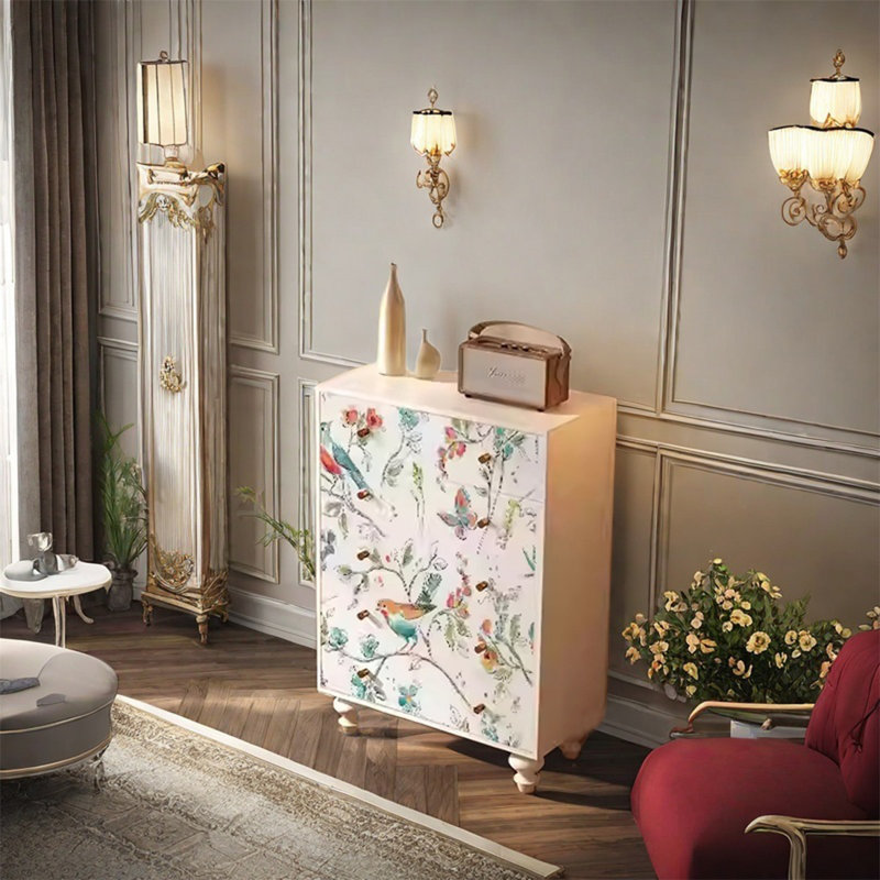 Armoire de rangement à cinq tiroirs en bois de noyer