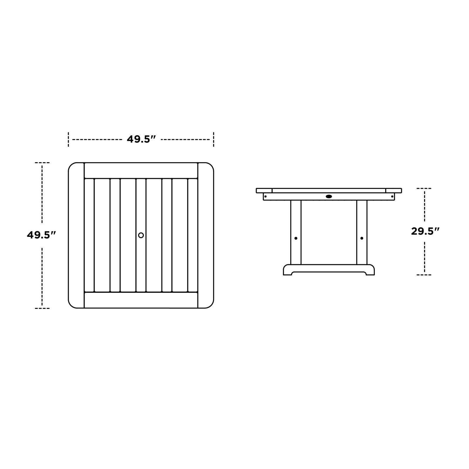 POLYWOOD® Park 50" Patio Dining Table, Mahogany