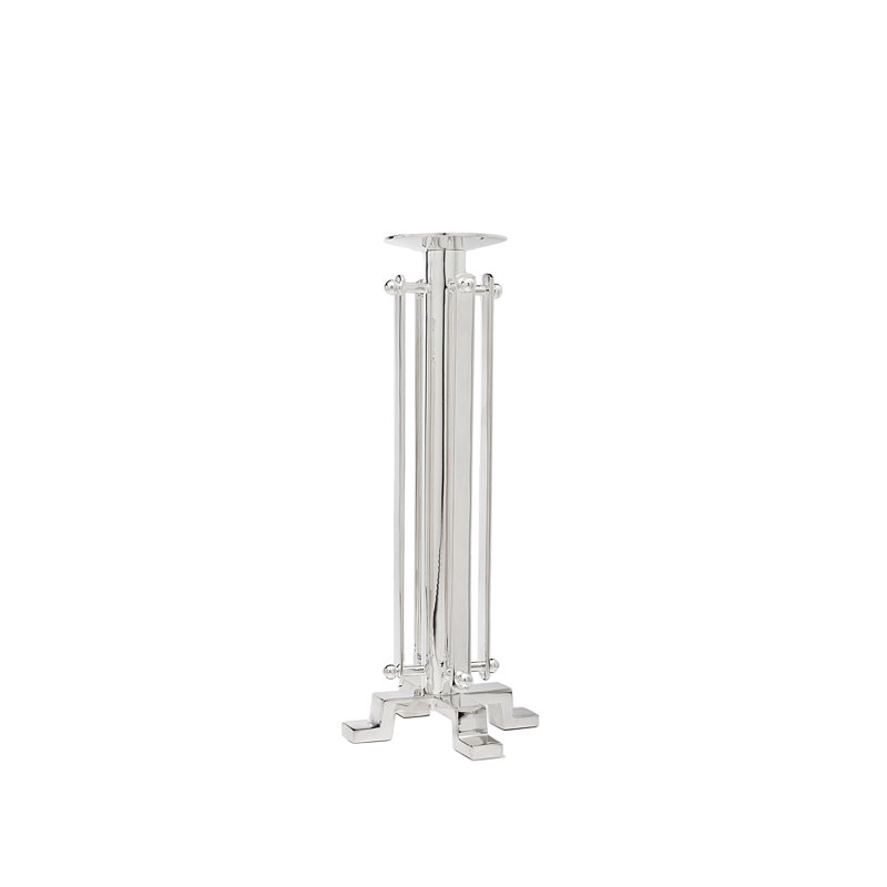 Suspension Nickel Plate Candlestick, 12" H x 5" W x 5" D