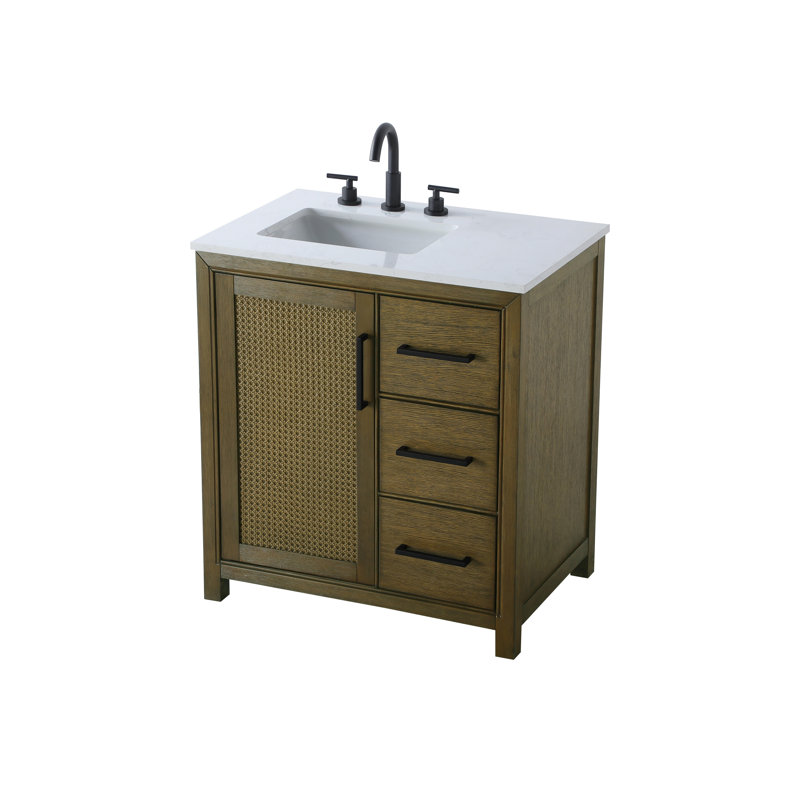 Meuble-lavabo simple 32 po, Noisette chêne