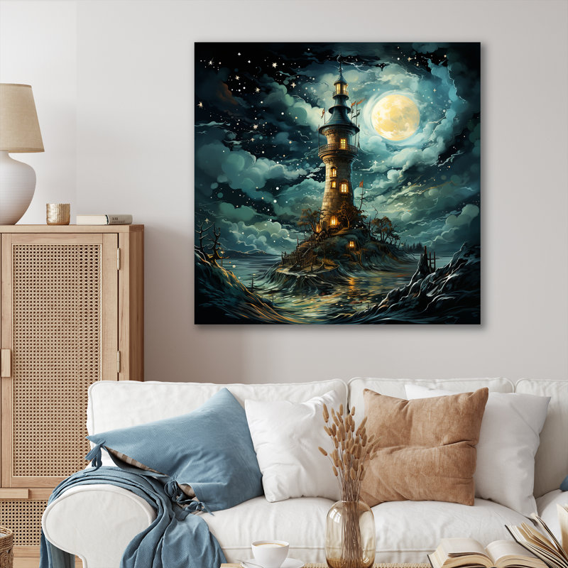 Fantasy Wizards Tower I - Art mural fantastique, H 36 po x l 36 po x P 1,5 po, Toile tendue