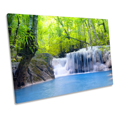 Forest Landscape Tropical Sunset 1 Piece Wrapped Canvas Wall Art
