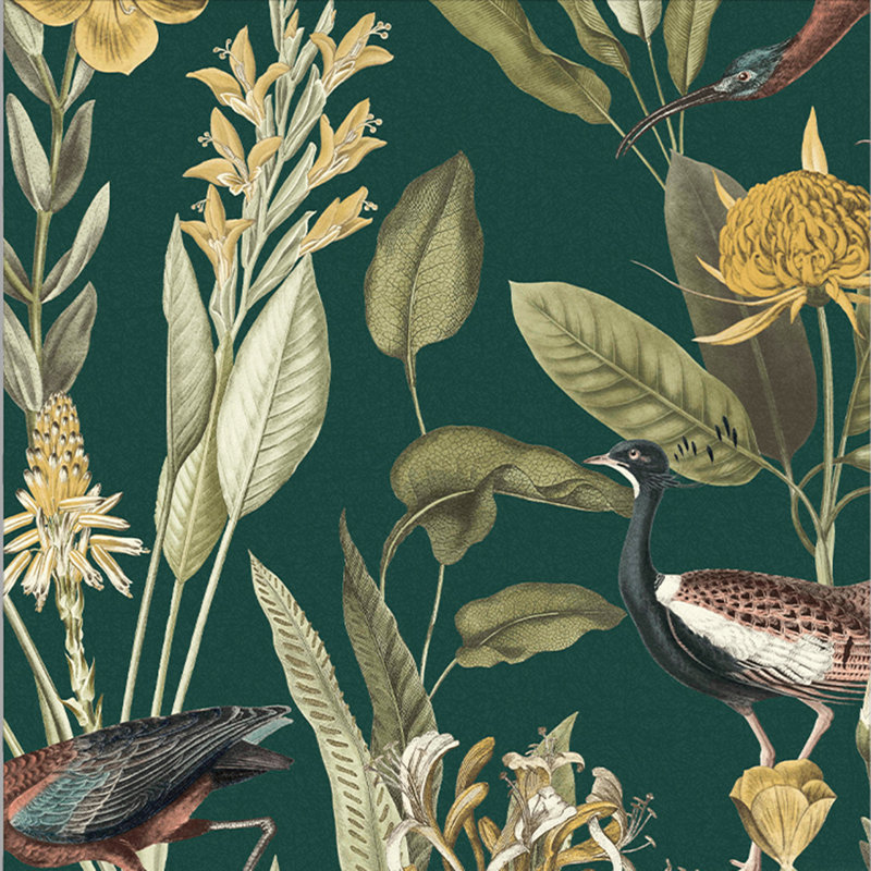 Papier peint floral , Vert