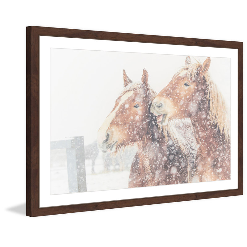 « happy chevaux », reproduction d’art encadrée, H 12 po x l 18 po x P 1,5 po