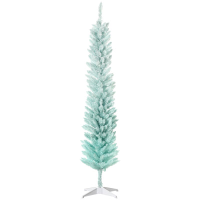 Slim Artificial Christmas Tree, Pencil Xmas Tree, Gradient Blue