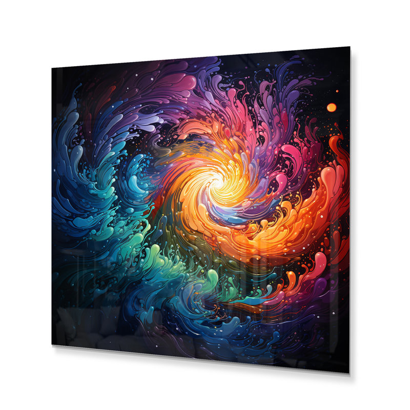 Neon Spin I - impression sans cadre sur métal, H 16 po x l 16 po x P 1 po