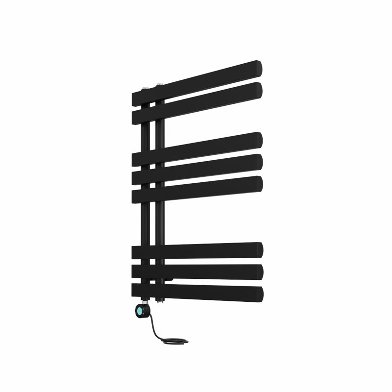 Calynne Designer Towel Rail Heated Towel Rails, Black, 80cm H x 60cm W x 7.35cm D