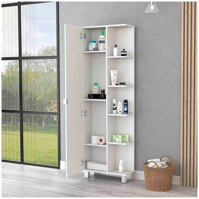 Armoire à linge Los Angeles, miroir, cinq tablettes