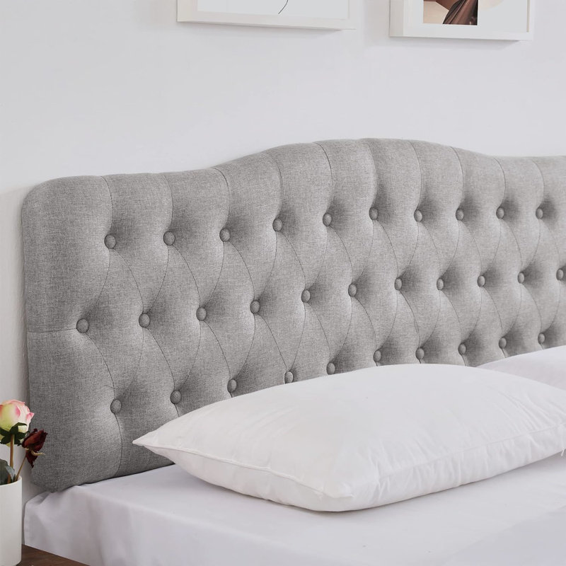 Aveigha Upholstered Headboard, Gray Linen, King
