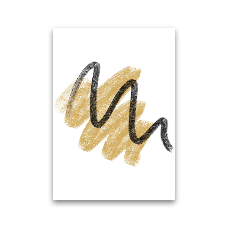 Dalia Chalk Gold And Black Scribbles by Pixy Paper - Print, Unframed, 84cm H x 59.4cm W x 1cm D