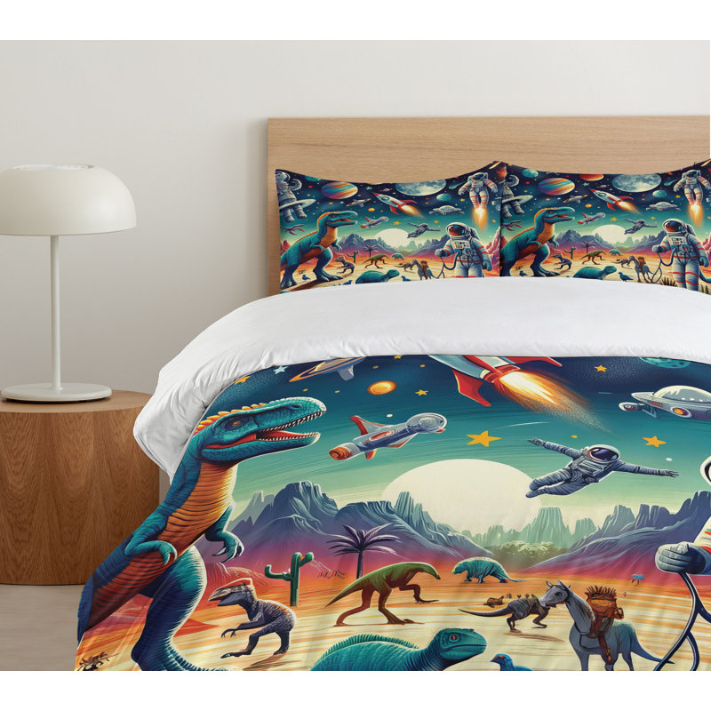 Ensemble de housse de couette en microfibre, Housse de couette pour grand lit et 2 taies décor