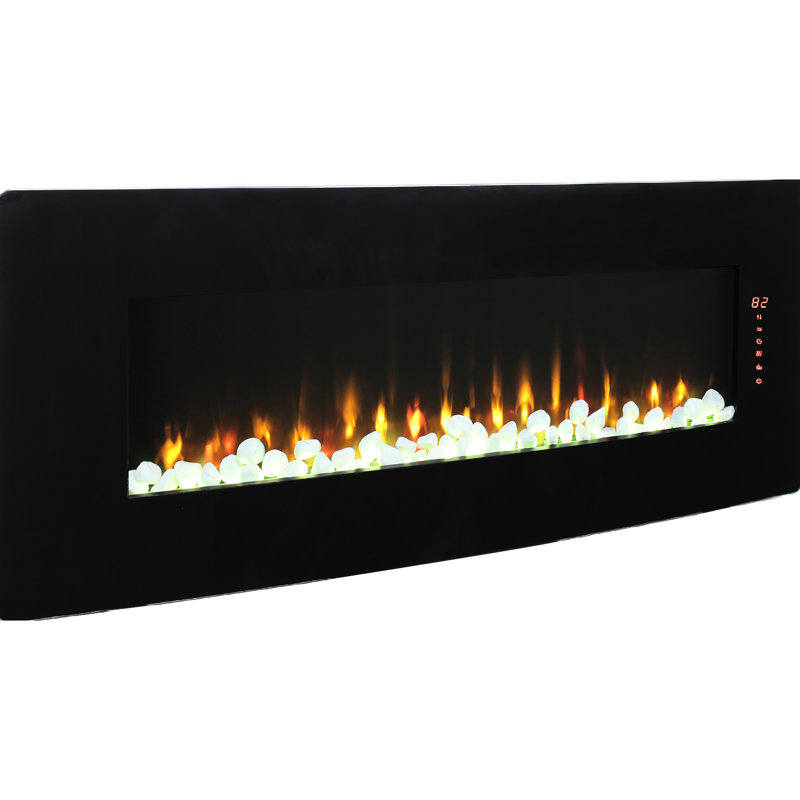 5.05 Inch Wide Electric Fireplace - 1400W Heating, 4 Backlight Colors, Adjustable Brightness, Table Top/Wall Mounted 20.61 High Curved 5000 /H Heat, Multi Color Flame, Remote Control, /Ul , Wall