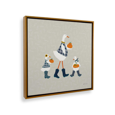 «Ducks in the Pumpkin Patch X» par Yvette St. Amant, reproduction d'art sur toile