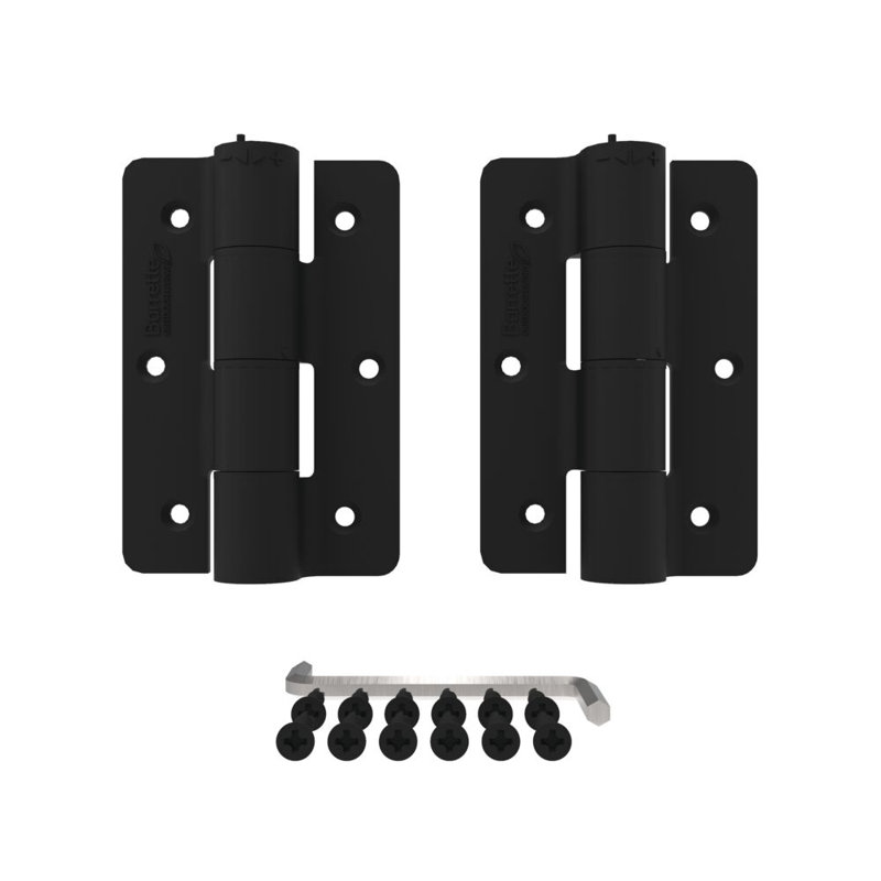 Matte Black Self-Closing Butterfly Gate Hinges with Screws