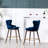 Blue Counter Height Wingback Stools, 2 , Dense Foam Padding, Fabric Upholstery, Mid-Century Style Legs With Walnut, Metal, And Gold-Tone Electroplated Features 2 Foam, Design Walnut Metal-1638058752