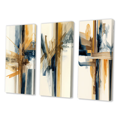 " Modern Watercolor Abstract " 3 - Pieces