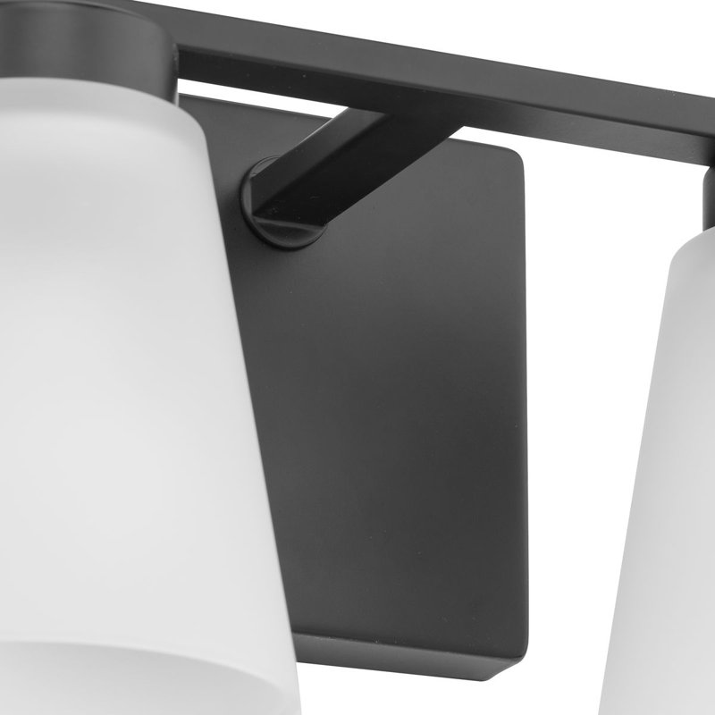 Éclairage pour meuble-lavabo transitionnel à deux lumières, Noir mat