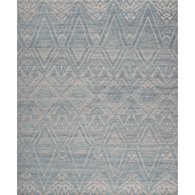 Bariloche Wool Geometric Area Rug in Blue