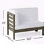 Banc de coin blanc droit et table basse, ensemble de patio extérieur
