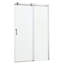 Cabine de douche coulissante simple de 122 cm (48 po) en verre trempé argenté brossé avec quincaillerie en acier inoxydable