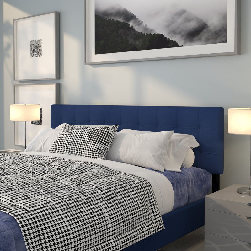 Ciriaca Quilted Tufted Upholstered Headboard, King, Navy